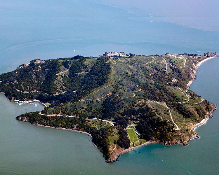 Angel Island is a small island with several roads on it.