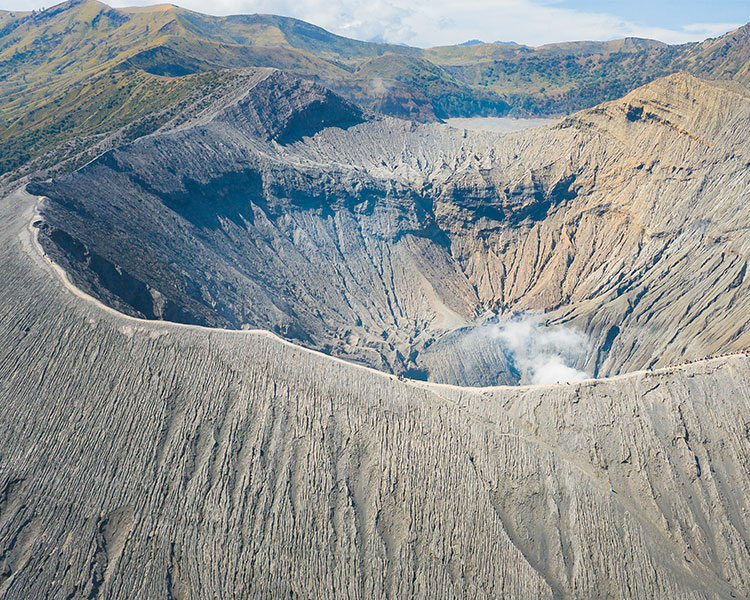 A depression created from a volcano