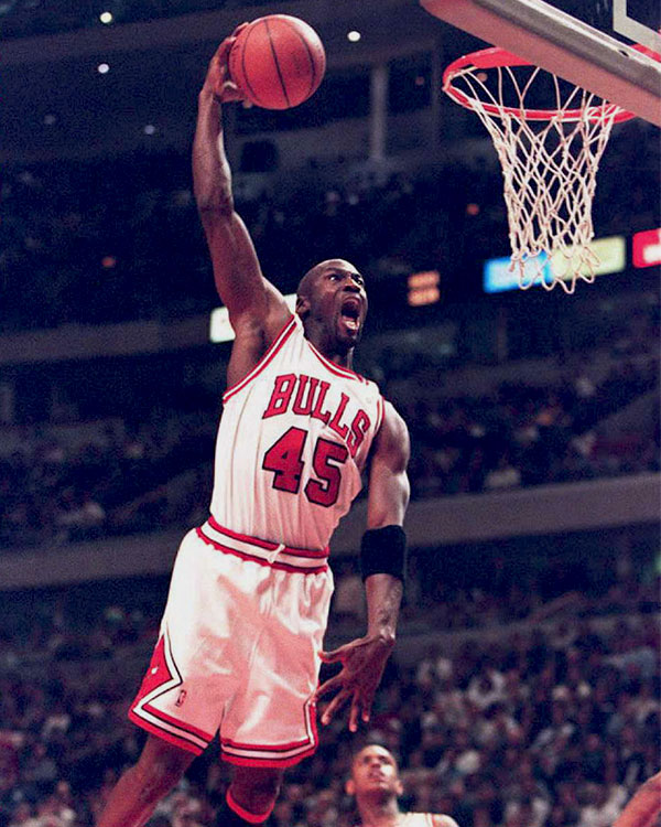 Image of Michael Jordan going for a dunk