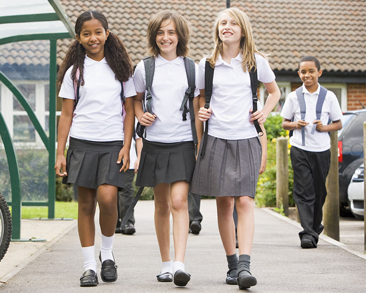 Students in matching uniforms