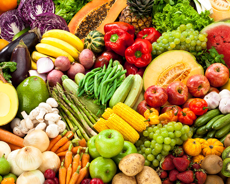 Photo showing a variety of colorful, fresh produce